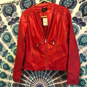 Red leather jacket